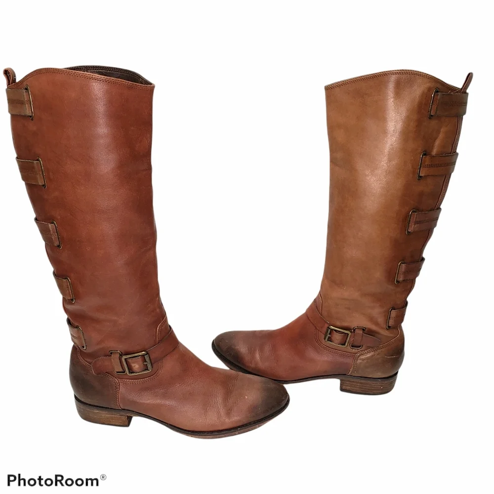 Arturo Chiang Burnished Leather Boots Size 9.5